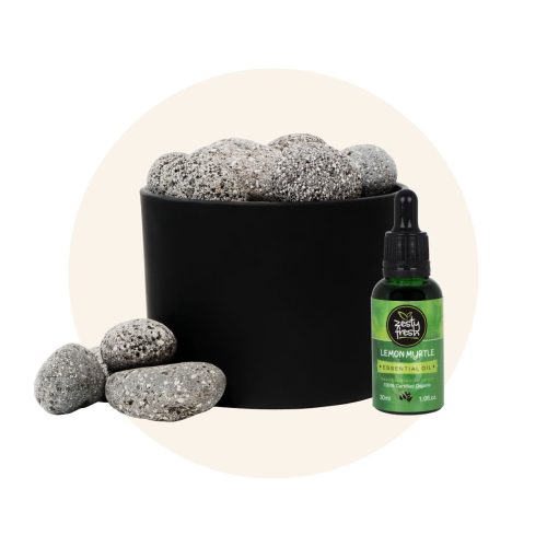 Zesty Fresh Lava Rock Diffuser + Organic Lemon Myrtle Oil 30ml